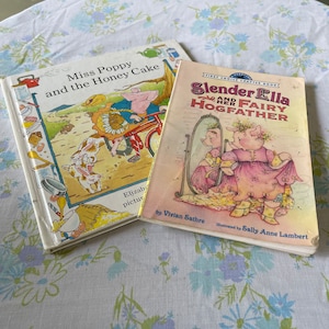 Vintage LOTE de 2 NIÑOS Libros de cuentos sobre CERDOS