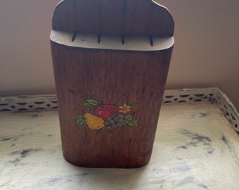 Bloque de cuchillos de MADERA vintage con diseño FRUIT