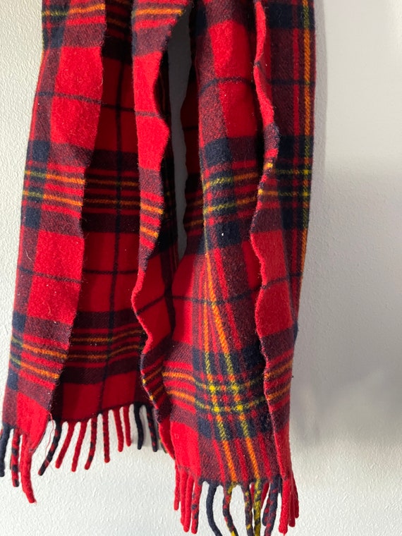 Vintage NEIMAN MARCUS Tartan Plaid WOOL Scarf - image 2