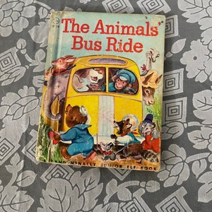 CUTE Little Vintage 1965 KIDS BOOK The Animals Bus Ride