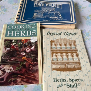 Vintage LOT of 3 COOKBOOKS Spices and Herbs cooking