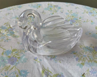 Vintage CLEAR LUCITE Swan BATHROOM Soap Dish