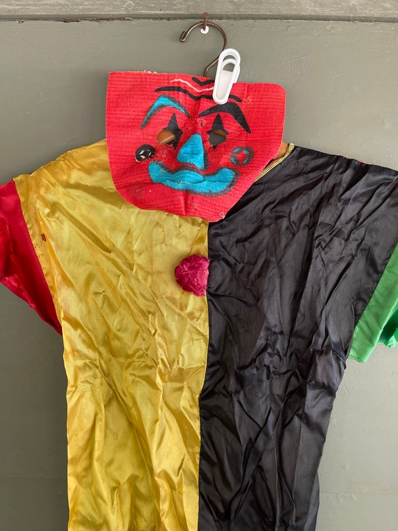 Vintage HALLOWEEN 1950s CLOWN COSTUME with Mask Gem