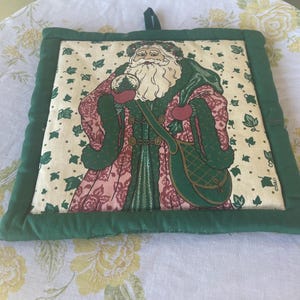 Vintage CHRISTMAS Father Christmas Santa POTHOLDER Large sized