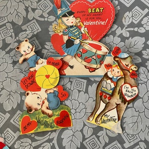 Vintage LOT of 3 40s VALENTINES Really Cute ones