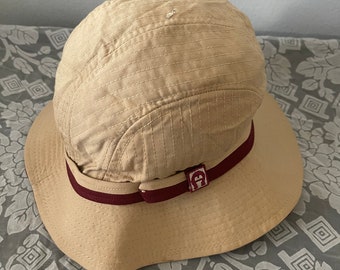 Vintage 60\'s Etienne Aigner Bucket Hat Workers Union Made Designer Mid Century Vintage Etienne Aigner 60s Bucket Hat Union Label USA Tan  main image 2