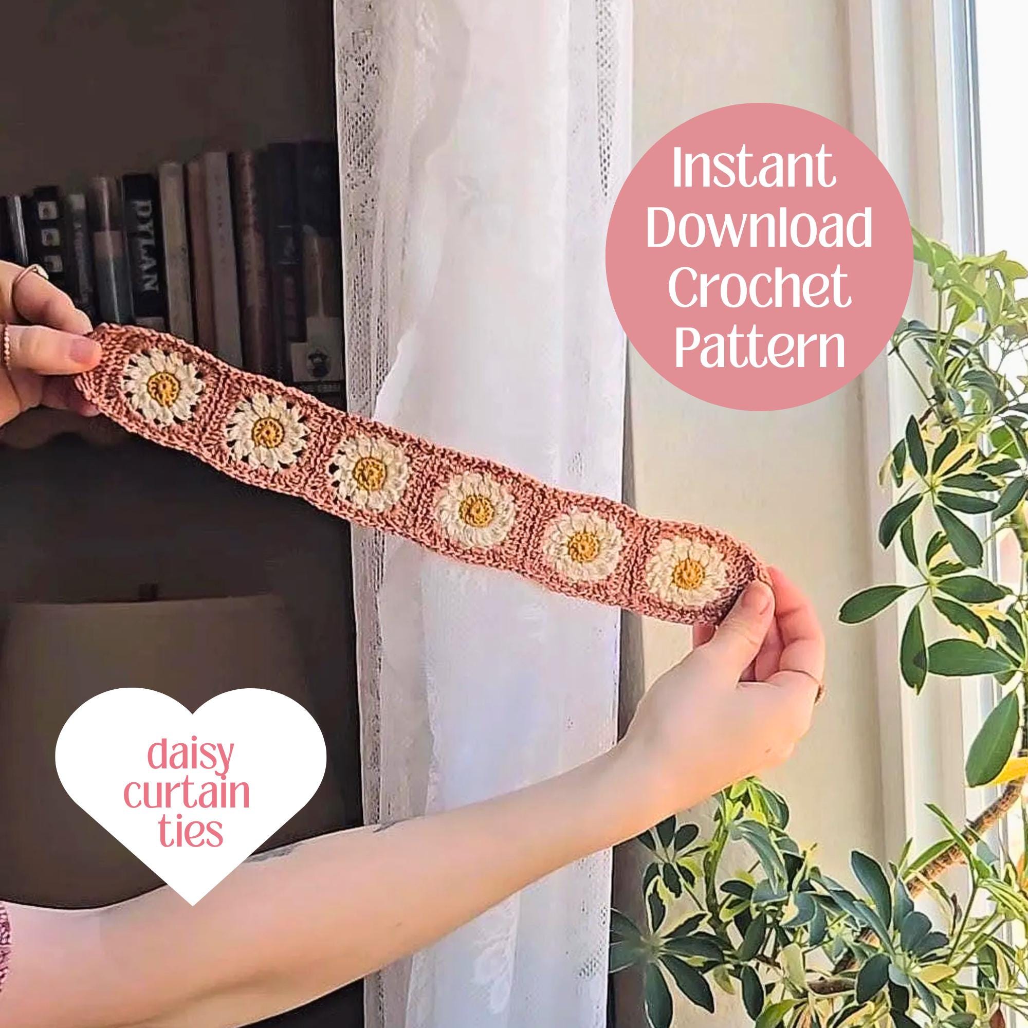 39 Beautiful Crochet Curtain Patterns to Dress Your Windows 21 Daisy Crochet Curtain Ties Pattern: Boho Home Decor