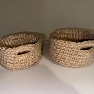 2 Handmade Crochet Baskets