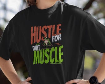 Hustle for That Muscle Unisex Softstyle T-Shirt - Motivational Gym Tee