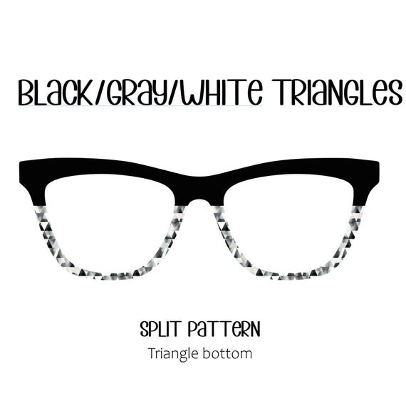 BLACK, GRAY and WHITE Triangles Eyewear Toppers, comes with N52 magnets