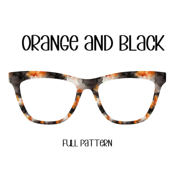 ORANGE AND BLACK Splatter Eyewear Toppers, comes with N52 magnets