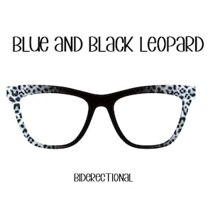 BLUE and BLACK LEOPARD Eyewear Toppers, comes with N52 magnets