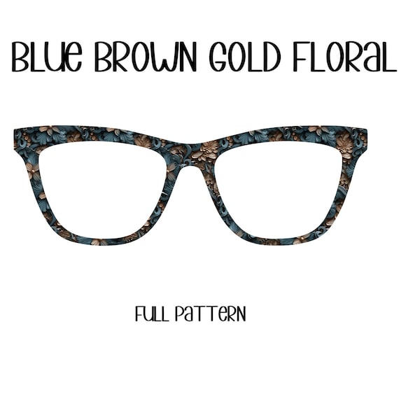 BLUE, BROWN, GOLD Floral Eyewear Toppers, comes with N52 magnets