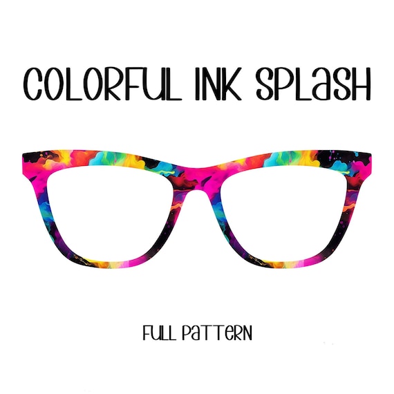 COLORFUL INK SPLASH Horizontal Gradient Eyewear Topper, comes with N52 magnets