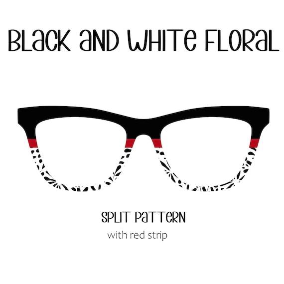 BLACK and WHITE FLORAL Eyewear Toppers, comes with N52 magnets