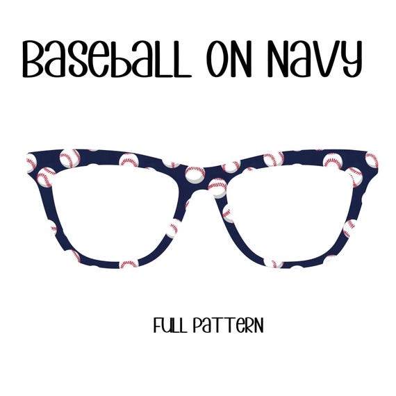 BASEBALL ON NAVY Eyewear Toppers, comes with N52 magnets