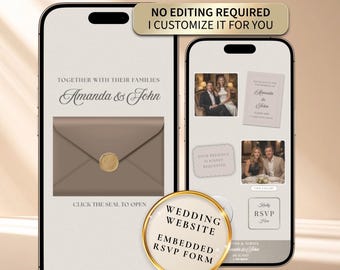 Old Money Wedding Website, Luxury Digital Invite with Embedded RSVP Form