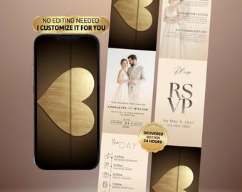 Animated Wedding Video Invitation, Luxury Wedding Invite, Digital Download