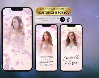 Cherry Blossom Quinceañera Video Invitation: Sweet 16 Sakura Design