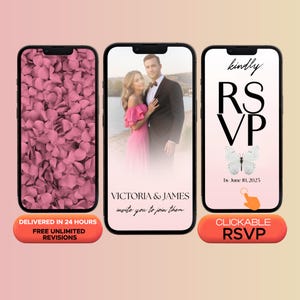 Trackable Wedding Invitation RSVP, Customizable Digital Invite, Online Wedding Website with Clickable RSVP Form