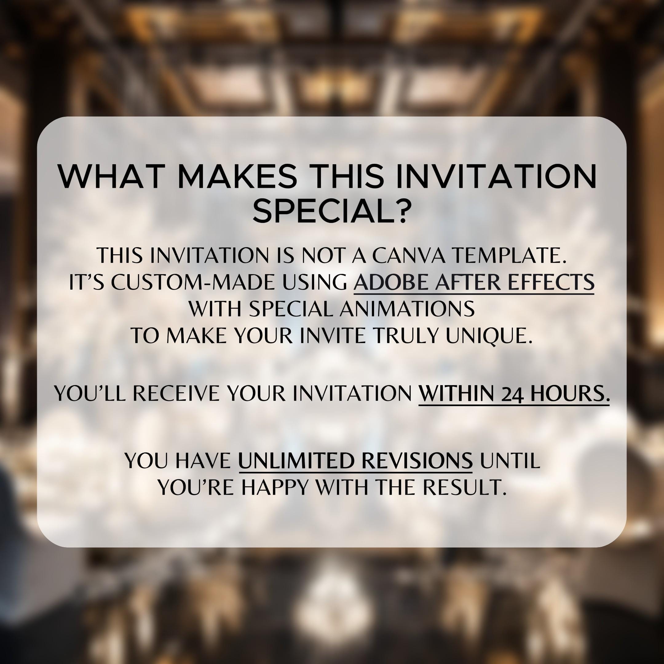 Animated Wedding Invitation, Digital Customizable Invite, Elegant Evite ...