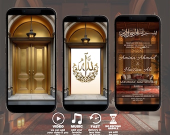Digital Muslim Wedding Invitation Video: Animated Nikah Evite
