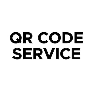 May include: A white background with the words "QR CODE SERVICE" in bold, black, sans-serif font. The text is centrally aligned, with a clean and contemporary aesthetic.