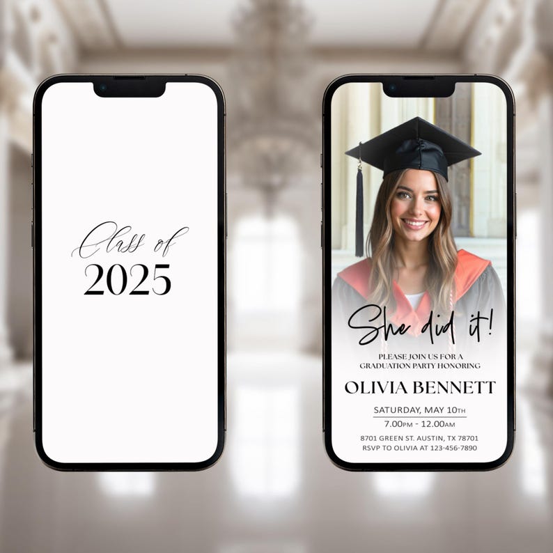 Graduation Website Invite Digital Graduation Invitation, Animated Graduation Party Invite, Modern ...