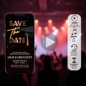 Vidéo d'invitation pour l'obtention du diplôme 2025, faire-part de fin d'études animé, invitation à l'obtention du diplôme, invitation à une fête de finissants, faire-part de fin d'études animé pour l'obtention du diplôme universitaire