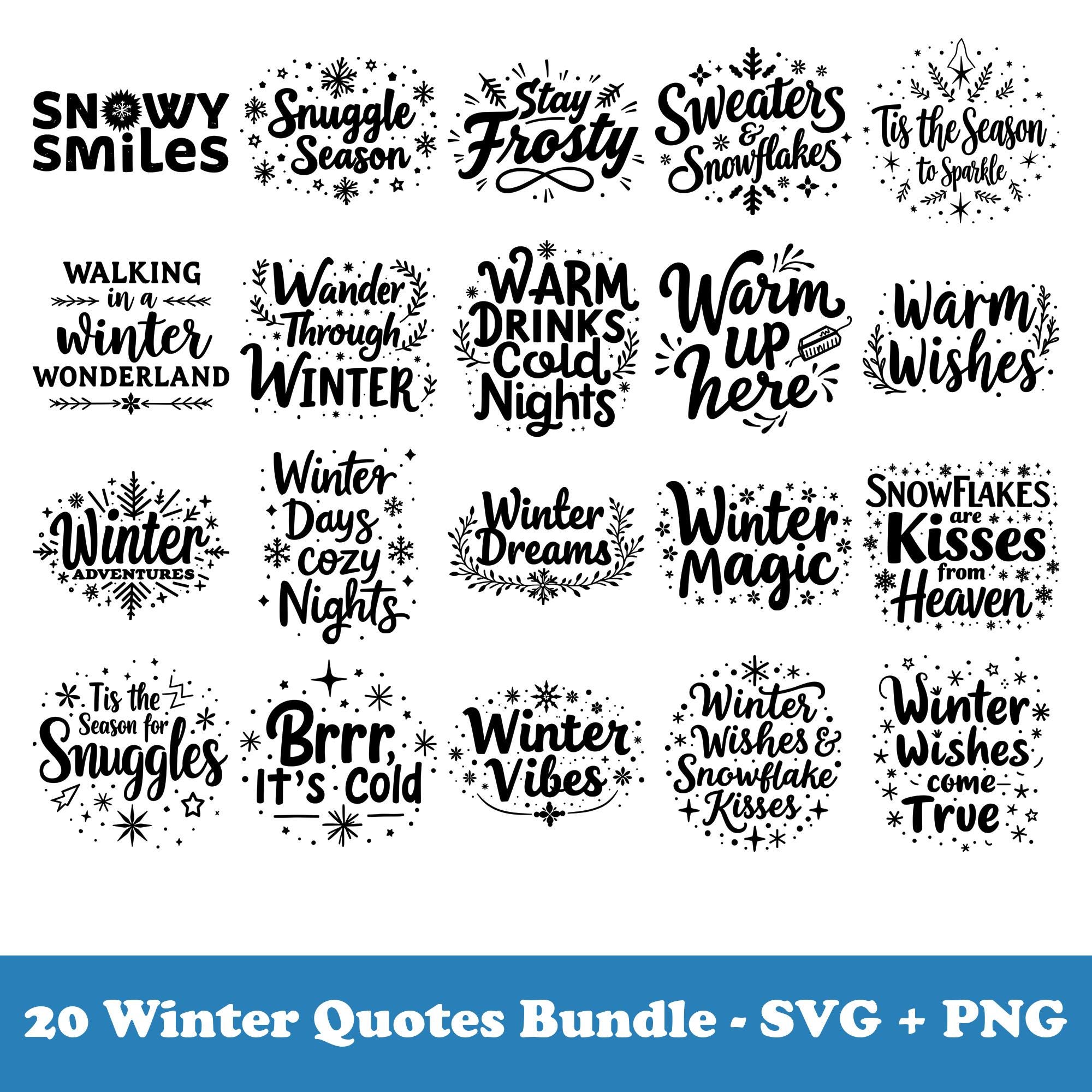 Winter Quotes SVG, Winter Sayings SVG, Cricut, Silhouette, Cut File ...