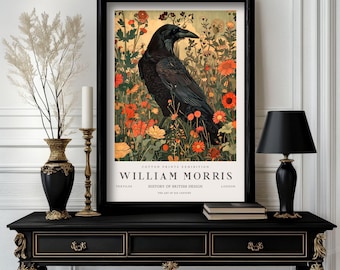 William Morris Raven, Crow Print, William Morris Exhibition Print, High quality poster, William Morris Poster, Morris Wall Art (M3_371)