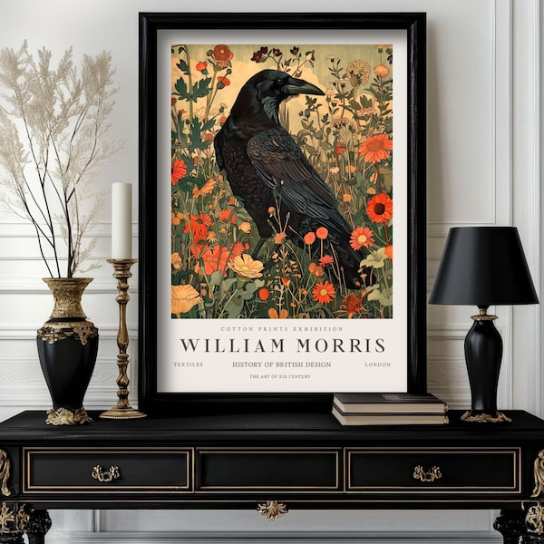 Affiche William Morris « Corbeau », estampe d'exposition William Morris, affiche de haute qualité, art mural William Morris (M3_371)