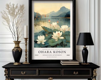 Ohara Koson Poster Lotus, Ohara Koson Print, Ohara Koson Exhibition Print, Ohara Koson Poster art , Ohara Koson Vintage(O1_035)
