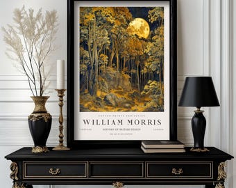 William Morris Moon Print, William Morris Exhibition Print, High quality poster, William Morris Poster, Vintage Morris Wall Art (M3_440)