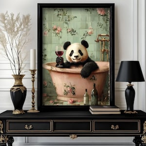 Funny animals Print, Funny Panda Bathroom Wall Art Decor, Toilet Humor, Bathroom animals Wall Art, Toilet Poster (26)