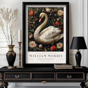 William Morris Swan Bird Print, William Morris Exhibition Print, High quality poster, William Morris Poster, Vintage Morris Art (M3_331)