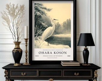 Ohara Koson Poster Heron Birds, Ohara Koson Print, Ohara Koson Exhibition Print, Ohara Koson Poster art , Ohara Koson Vintage(O1_034)