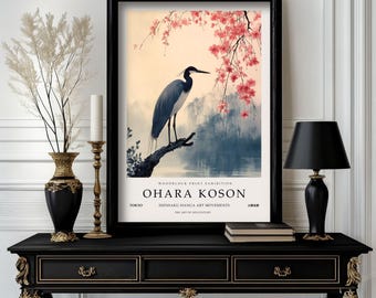Ohara Koson Poster Heron Birds, Ohara Koson Print, Ohara Koson Exhibition Print, Ohara Koson Poster art , Ohara Koson Vintage(O1_008)