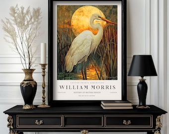 William Morris Heron Print, William Morris Exhibition Print, High quality poster, William Morris Poster, Morris Wall Art (M3_406)