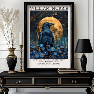 William Morris Raven, Crow Print, William Morris Exhibition Print, High quality poster, William Morris Poster,  Morris Wall Art (B1_56)