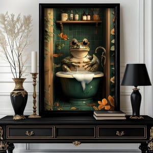 Funny animals Print, Funny Frog Bathroom Wall Art Decor, Toilet Humor, Bathroom animals Wall Art, Toilet Poster (37)