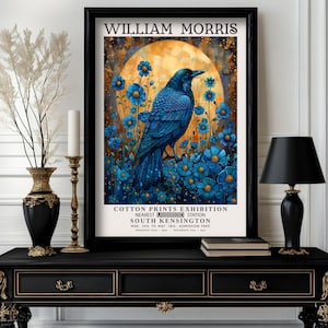 William Morris Raven, Crow Print, William Morris Exhibition Print, High quality poster, William Morris Poster,  Morris Wall Art (B1_54)