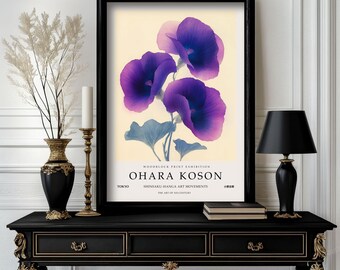 Ohara Koson Poster Flowers, Ohara Koson Print, Ohara Koson Exhibition Print, Ohara Koson Poster art , Ohara Koson Vintage(O1_027)