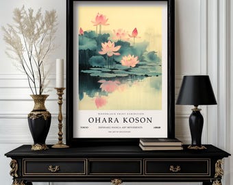 Ohara Koson Poster Lotus, Ohara Koson Print, Ohara Koson Exhibition Print, Ohara Koson Poster art , Ohara Koson Vintage(O1_030)