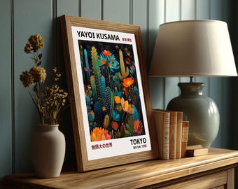Yayoi Kusama Print Flowers, Yayoi Kusama Exhibition Print, High