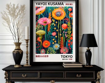 Yayoi Kusama Print, Yayoi Kusama Exhibition Print, High quality poster, Yayoi Kusama Poster, Vintage Kusama Wall Art (k2_47)