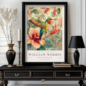 William Morris Hummingbird Print, William Morris Exhibition Print, High quality poster, William Morris Poster, Vintage Wall Art (M2_144)