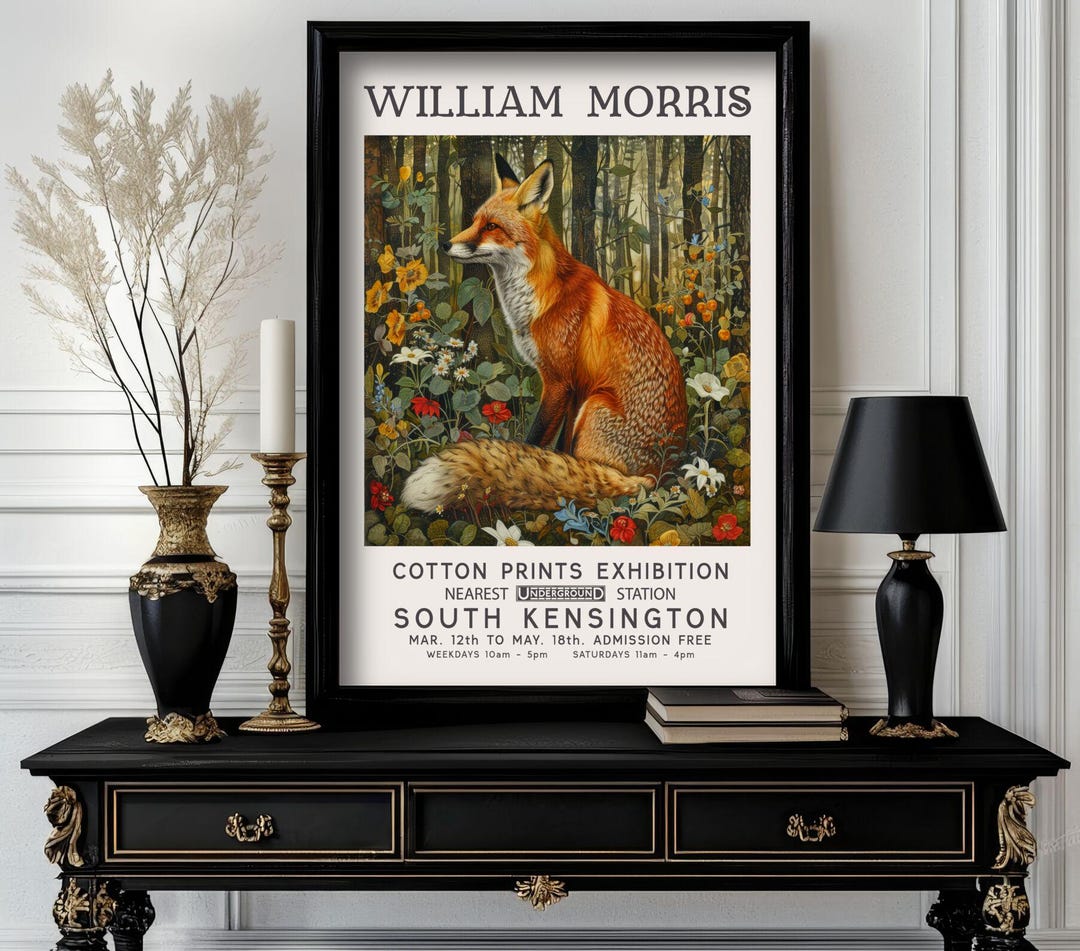 William Morris Fox Print, William Morris Exhibition Print, High