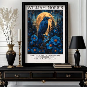 William Morris Raven, Crow Print, William Morris Exhibition Print, High quality poster, William Morris Poster,  Morris Wall Art (B1_59)