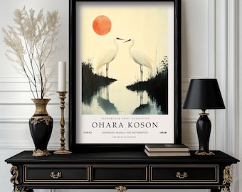 Ohara Koson Poster Heron, Ohara Koson Print, Ohara Koson Exhibition Print, Ohara Koson Poster art , Ohara Koson Vintage(O1_009)